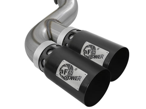 aFe Power 11-14 Ford F250/F350 6.7L Diesel Rebel XD 4in 409 SS DPF-Back Exhaust System - Black Tips - 49-43120-B