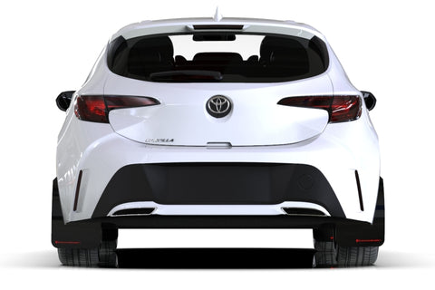 Rally Armor 18-26 Toyota Corolla Hatchback White UR Mud Flap Red Logo - MF67-UR-WH/RD