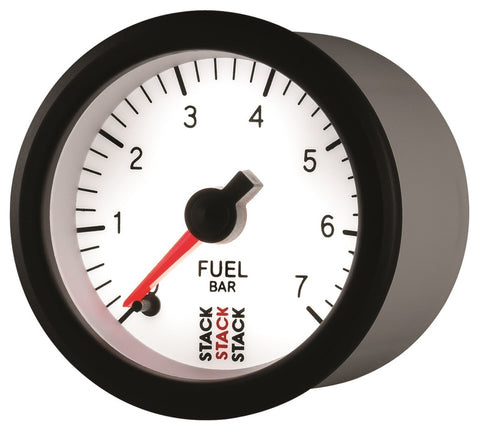 Autometer Stack 52mm 0-7 Bar M10 Male Pro Stepper Motor Fuel Pressure Gauge - White - ST3355