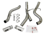 aFe Large Bore-HD 4in 409-SS DPF-Back Exhaust w/Dual Polished Tips 2017 GM Duramax V8-6.6L (td) L5P - 49-44086-P