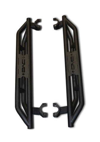 DV8 Offroad 07-18 Jeep Wrangler JK Steel Rock Guard/Sliders - Black (2 Door) - SRSOTB-03