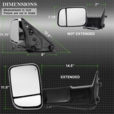xTune Dodge Ram 1500 09-12 Extendable Power Heated Adjust Mirror Chrome Housing Left MIR-DRAM10-PW-L - 9933165