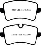 EBC 11 Audi A6 2.0 Turbo Yellowstuff Rear Brake Pads - DP42082R