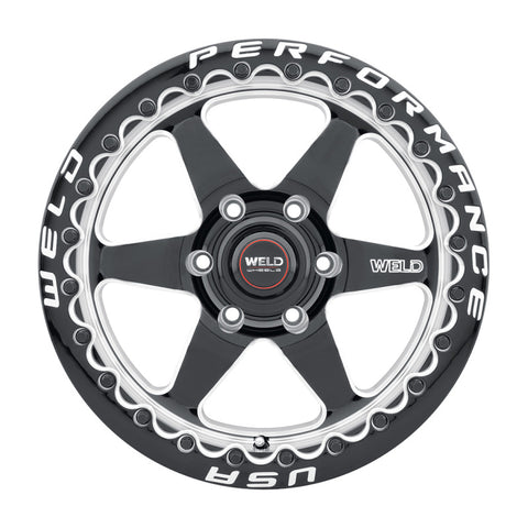 Weld S904 15x12 Ventura Beadlock 5x114.3 ET28 BS7.6 Gloss BLK MIL DIA 78.1 - S904B2067P28