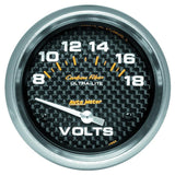 Autometer Carbon Fiber 2-5/8in 18V Electric Voltmeter Gauge - 4891