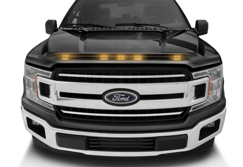 AVS 2016-2018 Ford F-150 Aeroskin LightShield Color Hood Protector, Shadow Black - 753096-G1
