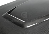 Anderson Composites 15-17 Ford Mustang (Excl. GT350/GT350R) Double Sided Hood - AC-HD15FDMU-GR-DS