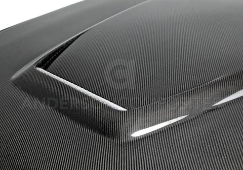 Anderson Composites 15-17 Ford Mustang (Excl. GT350/GT350R) Double Sided Hood - AC-HD15FDMU-GR-DS