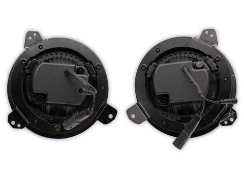 Raxiom 18-22 Jeep Wrangler JL/JT Axial 9-Inch LED Headlights w/RGB Halo- Black Housing (Clear Lens) - J142668