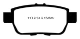EBC 05-14 Honda Ridgeline 3.5 Greenstuff Rear Brake Pads - DP61754