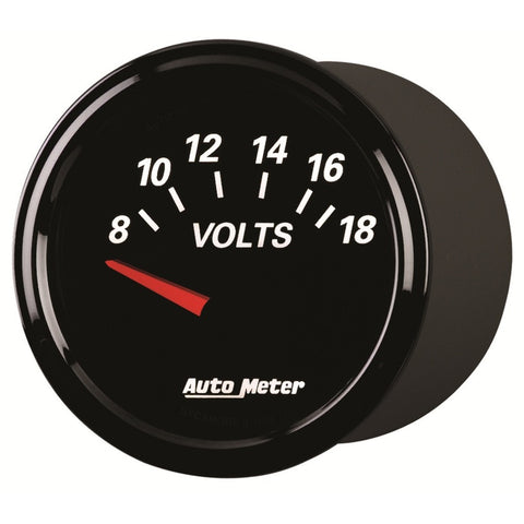 Autometer Designer Black II 52mm 18V Voltmeter Gauge - 1293