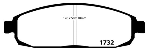EBC 05-10 Jeep Commander 3.7 Yellowstuff Front Brake Pads - DP41732R