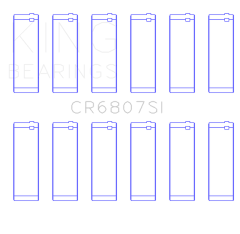 King Engine Bearings Ford V6 Triton/Ohv (Od+.002in) (Size +0.75mm) Connecting Rod Bearing Set - CR6807SI0.75