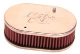 K&N Universal Custom Air Filter - Oval - Red - 51mm Neck Flange - 56-9105
