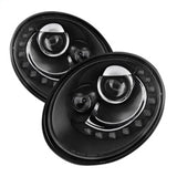 Spyder Volkswagen Beetle 06-10 Projector Headlights DRL LED Black PRO-YD-VB06-DRL-BK - 5080929
