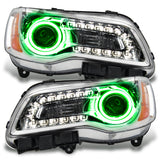 Oracle 11-14 Chrysler 300C NON HID LED Halo Headlights Chrome Housing - Green - 7728-004