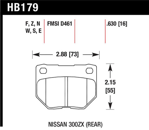 Hawk 06-07 WRX HP+ Street Rear Brake Pads - HB179N.630