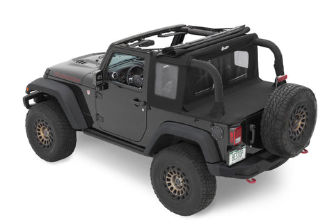 Bestop 07-18 Jeep Wrangler JK 2-Door Halftop Soft Top (Premium Black Twill) - 53900-17