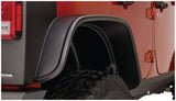 Bushwacker 07-18 Jeep Wrangler Unlimited Flat Style Flares 2pc 4-Door Sport Utility Only - Black - 10050-07