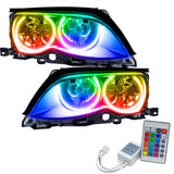 Oracle 02-05 BMW 3 Series SMD HL - Black - ColorSHIFT w/ Simple Controller - 7104-504