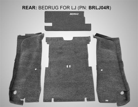 BedRug 03-06 Jeep LJ Unlimited Rear 4pc Cargo Kit (Incl Tailgate & Tub Liner) - BRLJ04R