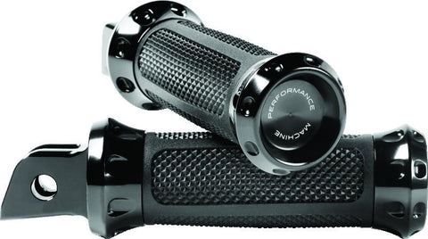 Performance Machine Footpegs Overdrive Rider - Black Ano - 0035-1243M-B