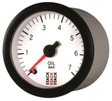 Autometer Stack 52mm 0-7 Bar M10 Male Pro Stepper Motor Oil Pressure Gauge - White - ST3351