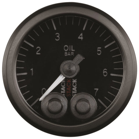 Autometer Stack 52mm 0-7 Bar M10 Male Pro-Control Oil Pressure Gauge - Black - ST3501
