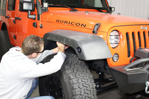 Fishbone Offroad 07-18 Jeep Wrangler Front/Rear Tube Fenders - Aluminum Blk Txtrd Pwdrcoat(Set Of 4) - FB33006