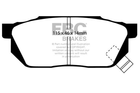 EBC 84-87 Honda Civic CRX 1.5 DX Redstuff Front Brake Pads - DP3570C