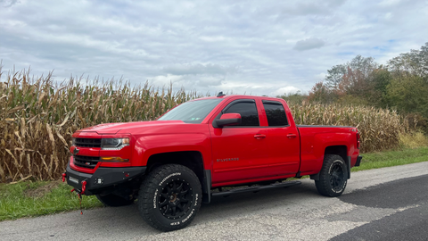 Fishbone Offroad 07-18 Chevrolet Silverado 1500/2500/3500 Double Cab Oval Side Steps -Black Textured - FB21382