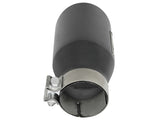 aFe MACH Force-Xp 3in 304 SS Metallic Black Exhaust Tip 3in In x 4-1/2in Out x 9in L Bolt-On Left - 49T30452-B091