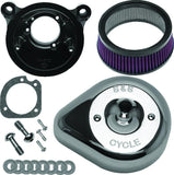S&S Cycle 08-17 Touring/16-17 Softails Models Stealth Air Cleaner Kit w/ Chrome Teardrop Cover - 170-0522