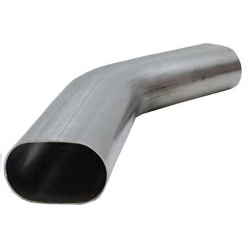 Granatelli 3in Oval Stainless Steel Horizontal 45 Deg Bend 4.5in Bend Radius Tubing - 313536