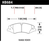Hawk 10-13 Range Rover/Range Rover Sport Supercharged Performance Ceramic Street Front Brake Pads - HB684Z.694