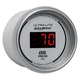 Autometer Ultra-Lite 2-1/16in 100PSI Silver Dial Digital Oil Pressure Gauge w/ Red LED - 6527