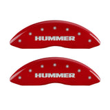MGP 4 Caliper Covers Engraved Front & Rear Hummer Red finish silver ch - 52002SHUMRD