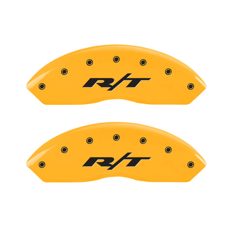 MGP 4 Caliper Covers Engraved Front & Rear RT Yellow finish black ch - 12200SRT1YL