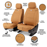 Covercraft 2025+ Chevrolet Suburban/Tahoe/GMC Yukon 1st Row Bucket Seat Cover - Carhartt Brown - GTC4407ABCABN