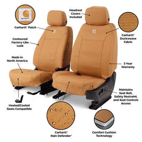 Covercraft 2025+ Chevrolet Suburban/Tahoe/GMC Yukon 1st Row Bucket Seat Cover - Carhartt Brown - GTC4407ABCABN