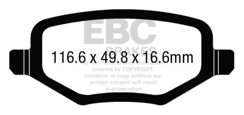 EBC 12+ Chrysler Town & Country 3.6 Ultimax2 Rear Brake Pads - UD1657
