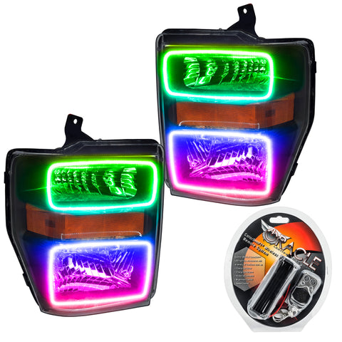 Oracle 08-10 Ford F250/350 LED HL - Black - ColorSHIFT - 7190-330