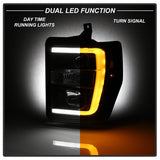 Spyder 08-10 Ford F-250 SD Projector Headlights V2-Switch Back Light Bar-Black PRO-YD-FS08V2-SBLB-BK - 5086228