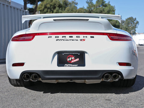 aFe MACHForce XP 12-16 Porsche 911 Carrera H6-3.8L SS-304 Cat-Back Exhaust w/Carbon Fiber Tips - 49-36406-1C