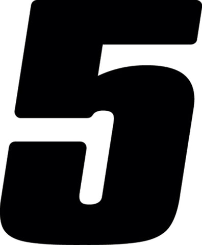 Hardline Dirt Digits 3pk 7 in. - High Gloss Number 5 - Black - DD73B-5