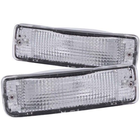 ANZO 1989-1995 Toyota Pickup Euro Parking Lights Chrome w/ Amber Reflector - 511019