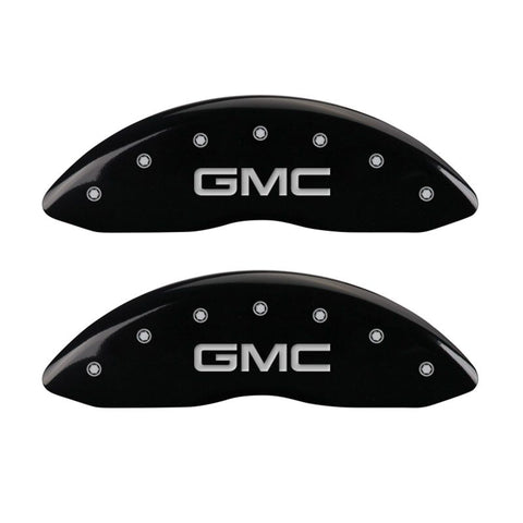 MGP 2 Caliper Covers Engraved Front GMC Black Finish Silver Characters 2008 GMC Canyon - 34213FGMCBK