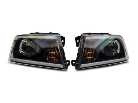 Raxiom 04-08 Ford F-150 Axial Series Projector Headlights w/ SEQL LED Bar- Blk Housing (Clear Lens) - T566364