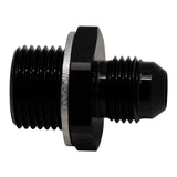 DeatschWerks 6AN Male Flare to M18 X 1.5 Male Metric Adapter (Incl Washer) - Anodized Matte Black - 6-02-0616-B