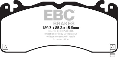 EBC 2015+ Ford Mustang (6th Gen) 2.3L Turbo (GT Package) Greenstuff Front Brake Pads - DP23040